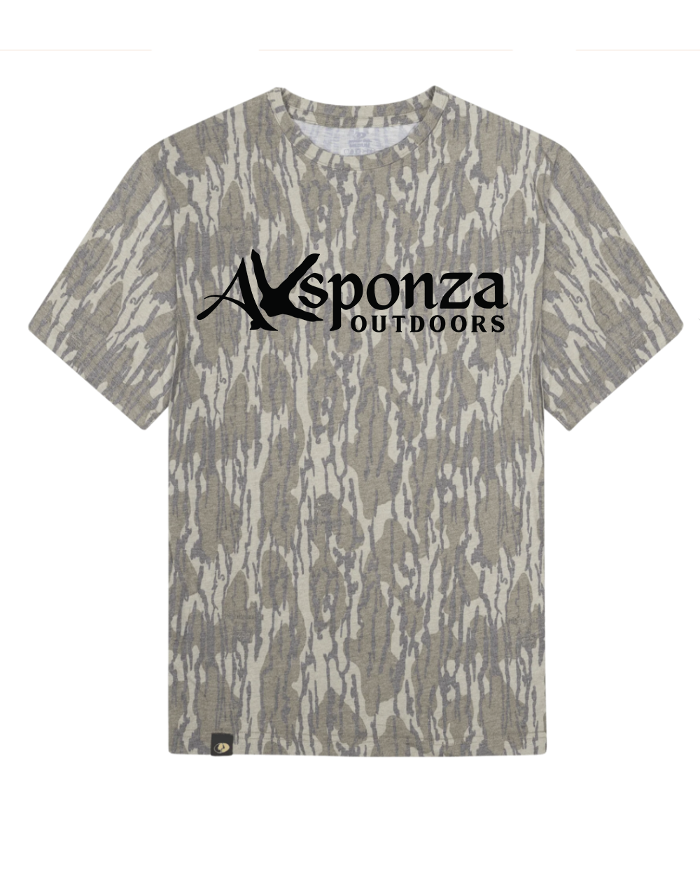 Turkey Track Logo Washed Out Bottomland Camo Tee