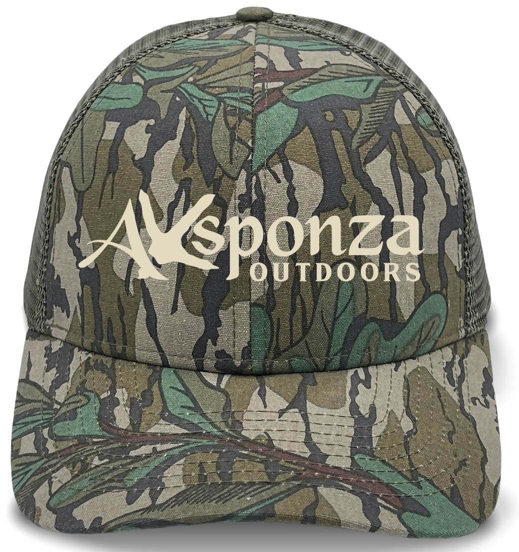 Turkey Track Axsponza Logo Trucker Hat in Greenleaf