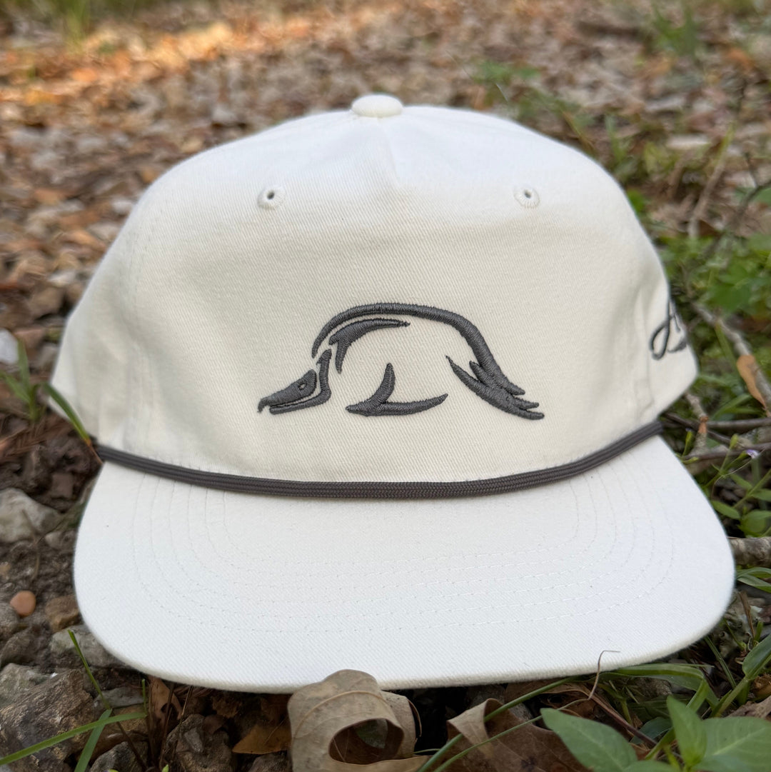 Solo Woodie Icon Puff Embroidered Rope Hat in Salt
