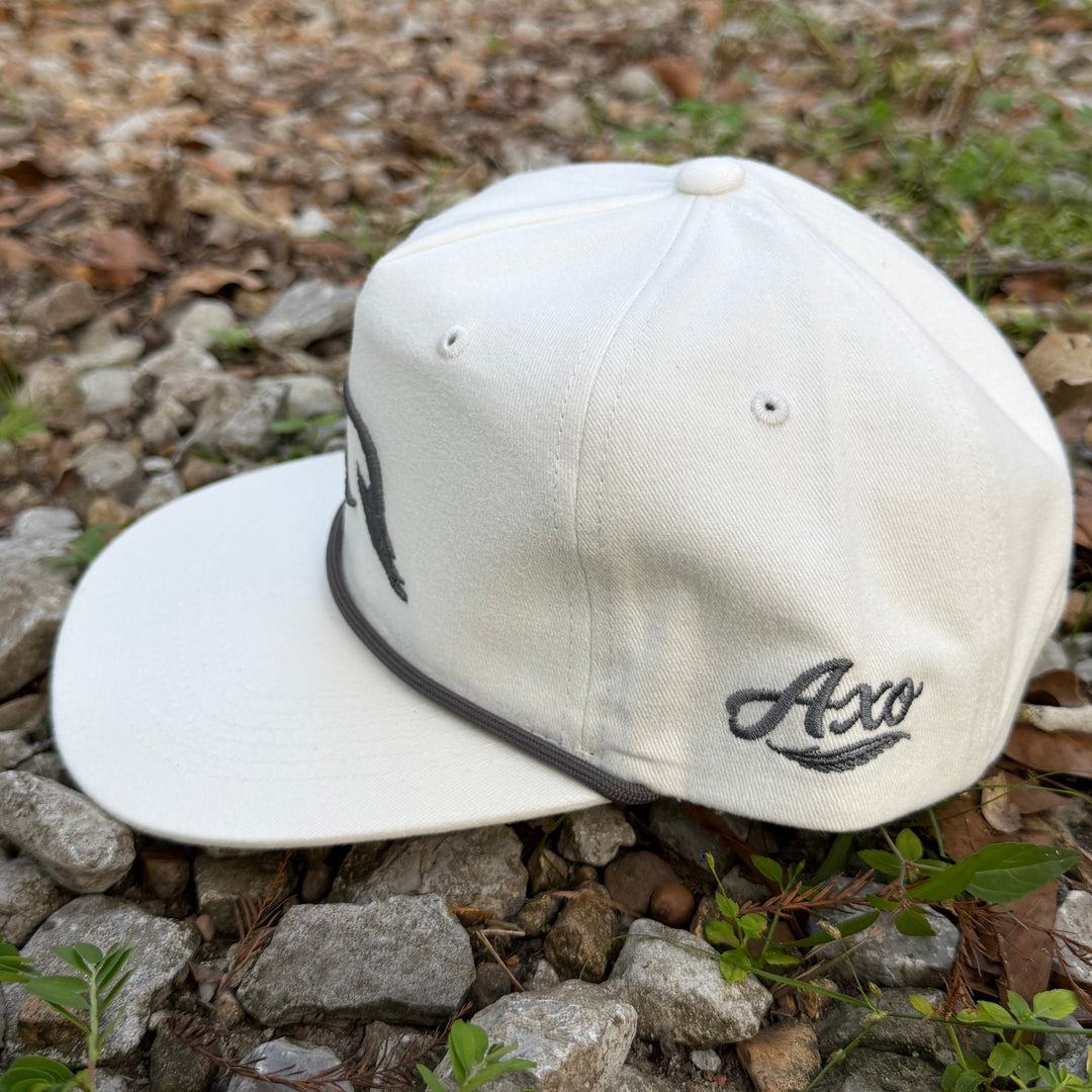 Solo Woodie Icon Puff Embroidered Rope Hat in Salt