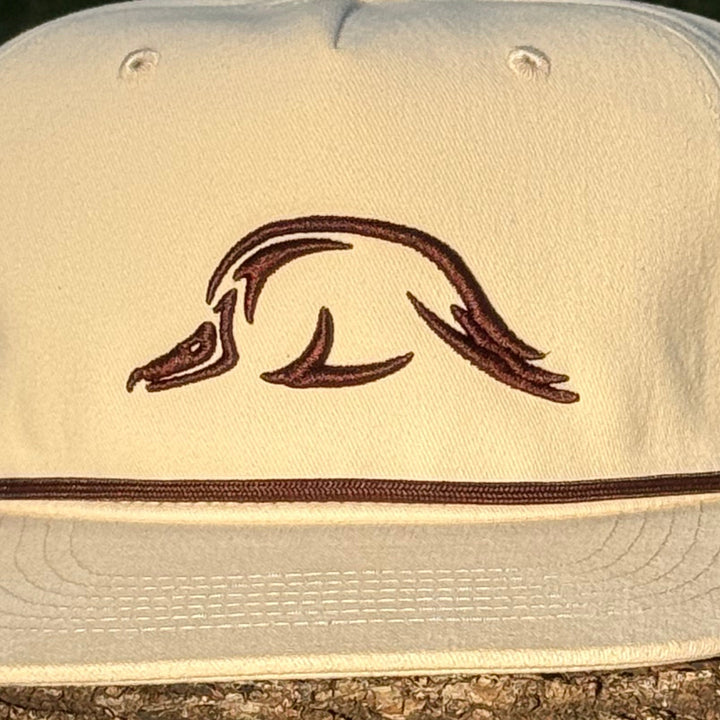 Solo Woodie Icon Puff Embroidered Rope Hat in Cream