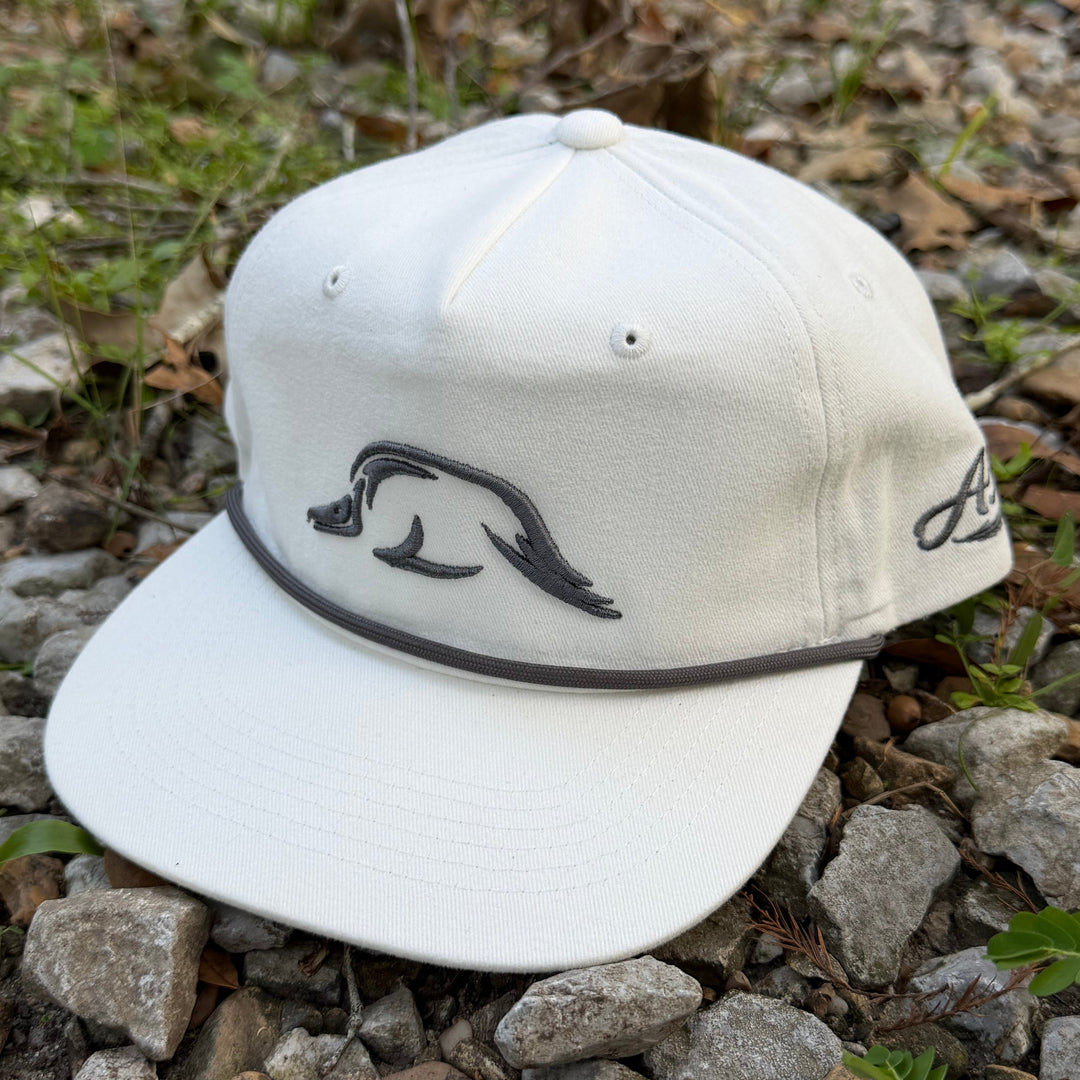 Solo Woodie Icon Puff Embroidered Rope Hat in Salt