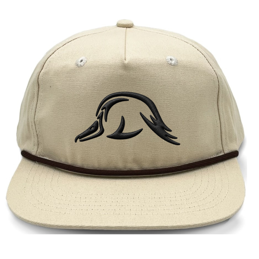 Solo Woodie Icon Embroidered Rope Hat in Cream