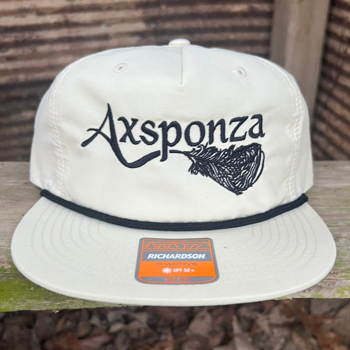 Axsponza Feather Embroidered Birch Rope Hat