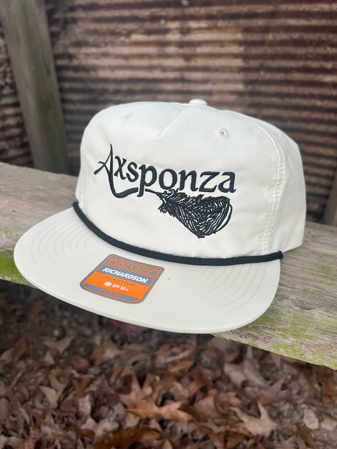 Axsponza Feather Embroidered Birch Rope Hat