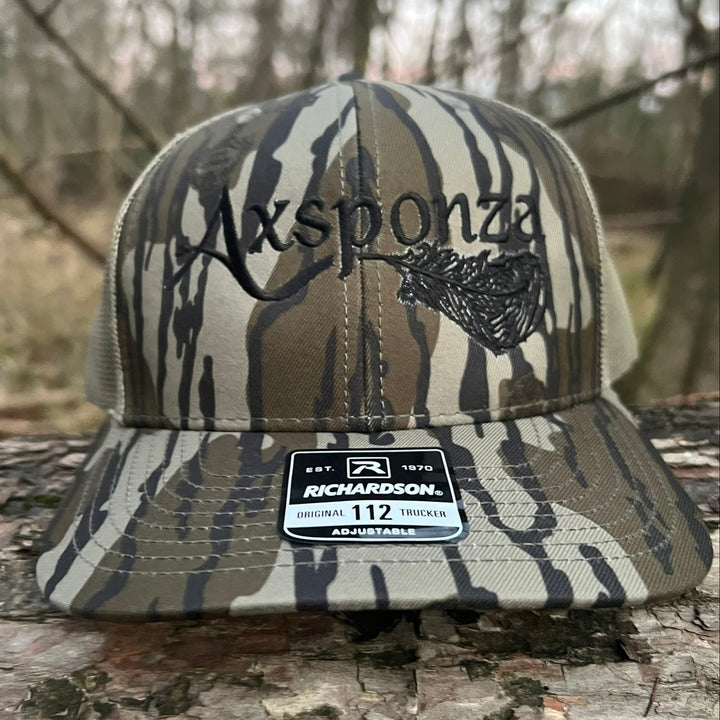 Axsponza Feather Embroidered Trucker Hat Bottomland-Loden