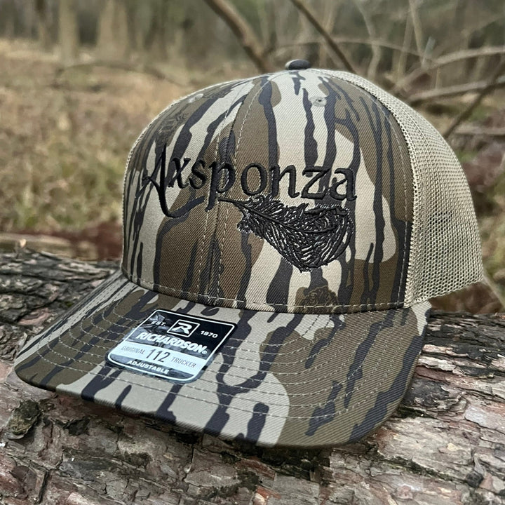 Axsponza Feather Embroidered Trucker Hat Bottomland-Loden