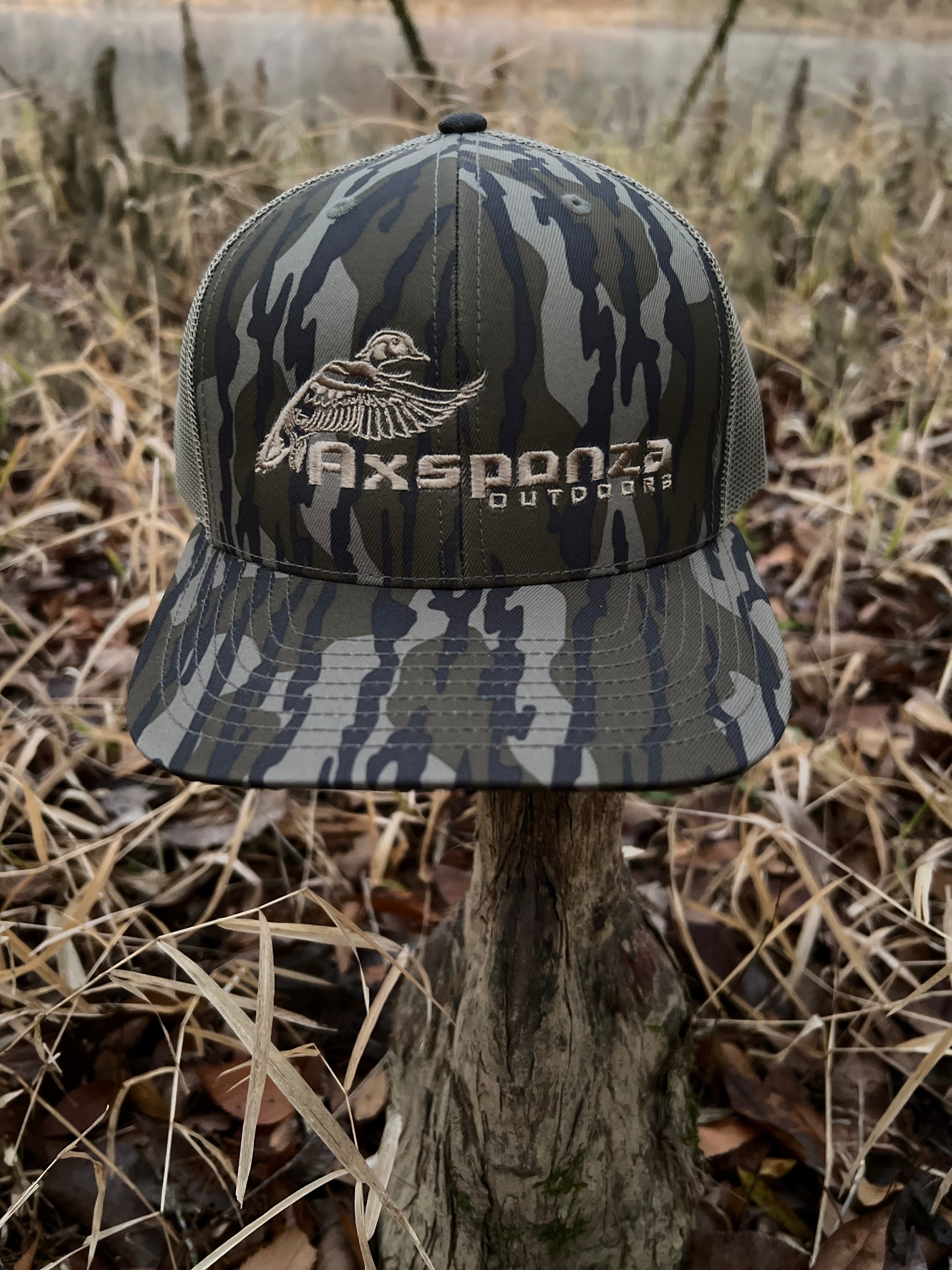 Cupped Wood Duck Axsponza Outdoors Embroidered Trucker Bottomland Lode