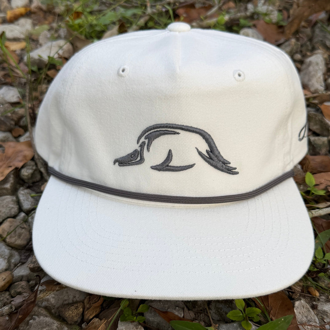 Solo Woodie Icon Puff Embroidered Rope Hat in Salt