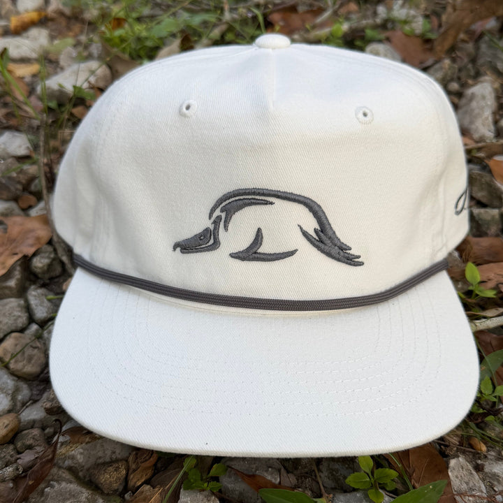 Solo Woodie Icon Puff Embroidered Rope Hat in Salt