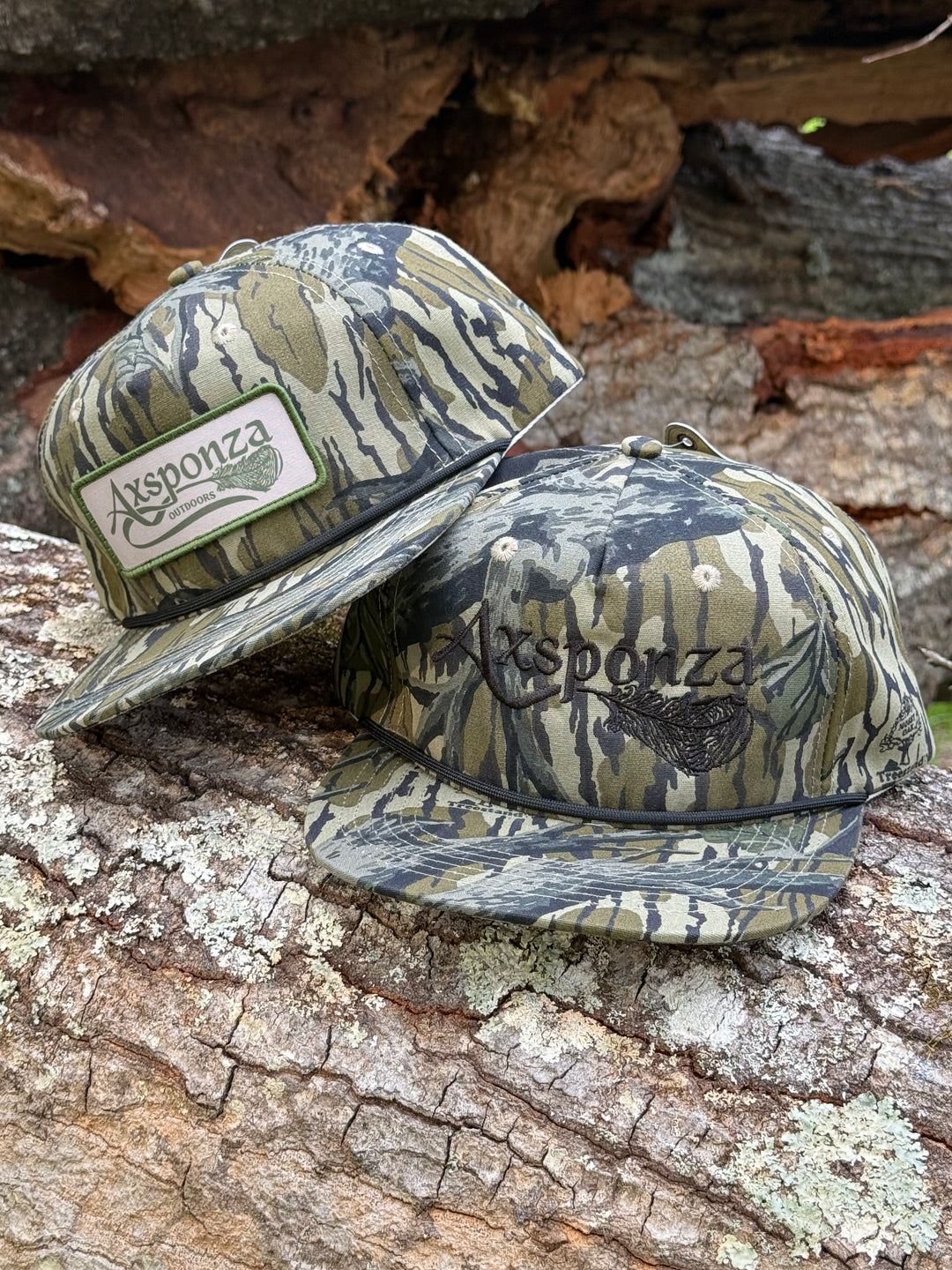 Axsponza Feather Embroidered Rope Hat Treestand Camo