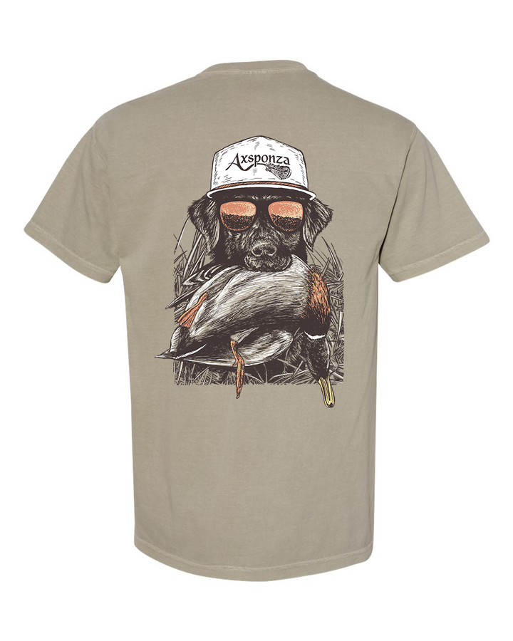 Shades & Feathers Black Lab Marsh Pocket Tee